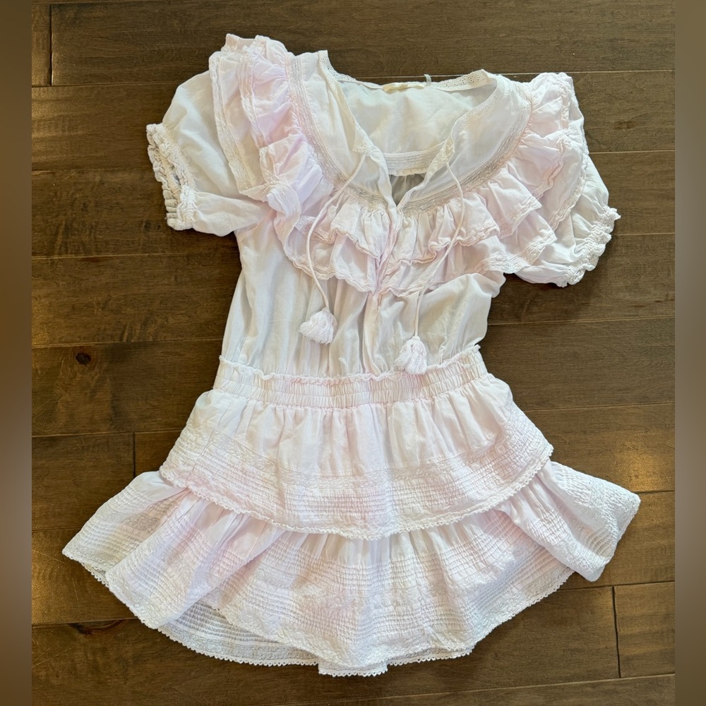 LoveShackFancy White Eyelet Trim Blouse